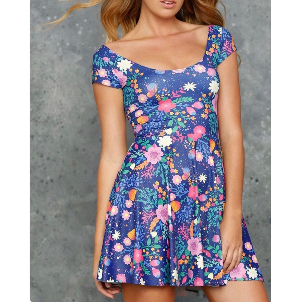 BlackMilk Unicorn Garden Cap Sleeve Dress